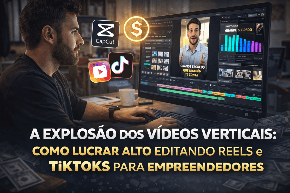 A Explosão dos Vídeos Verticais: Como Lucrar Alto Editando Reels e TikToks para Empreendedores