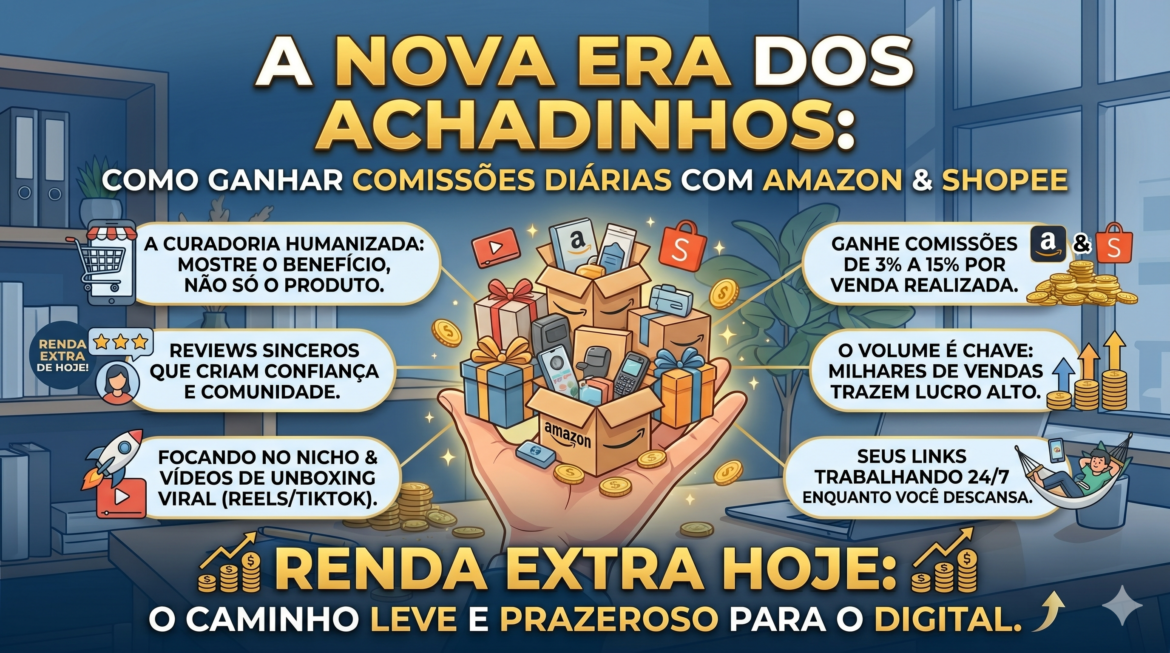 A Nova Era dos Achadinhos: Como Ganhar Comissões Diárias Vendendo Produtos da Amazon e Shopee