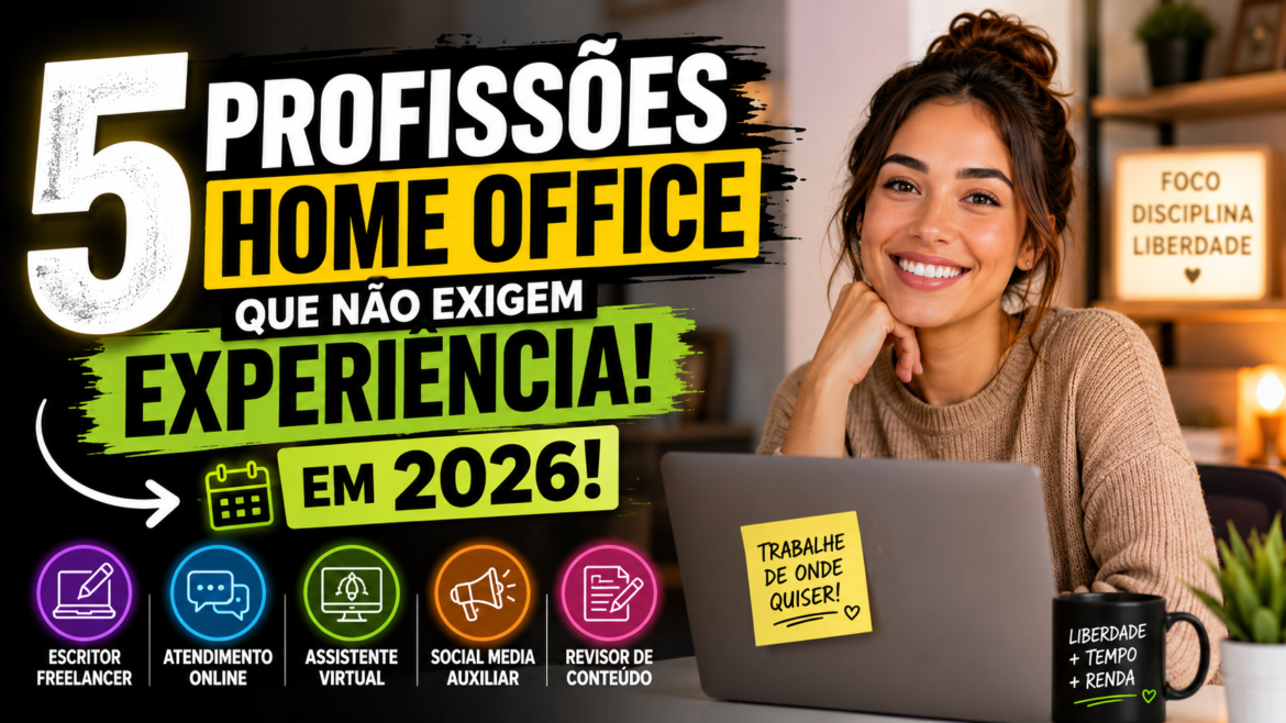 5 Profissões Home Office que Não Exigem Experiência em 2026!