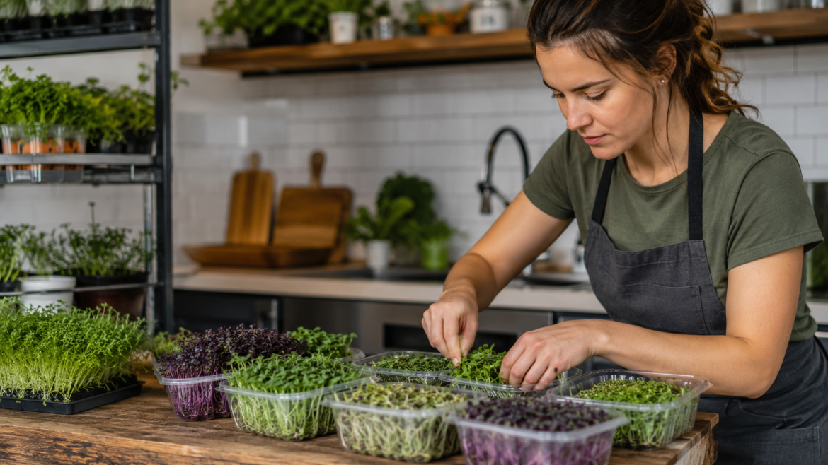 Microverdes e Brotos Nutritivos: Como Montar uma Mini Fazenda na Cozinha e Fornecer Para Restaurantes Locais