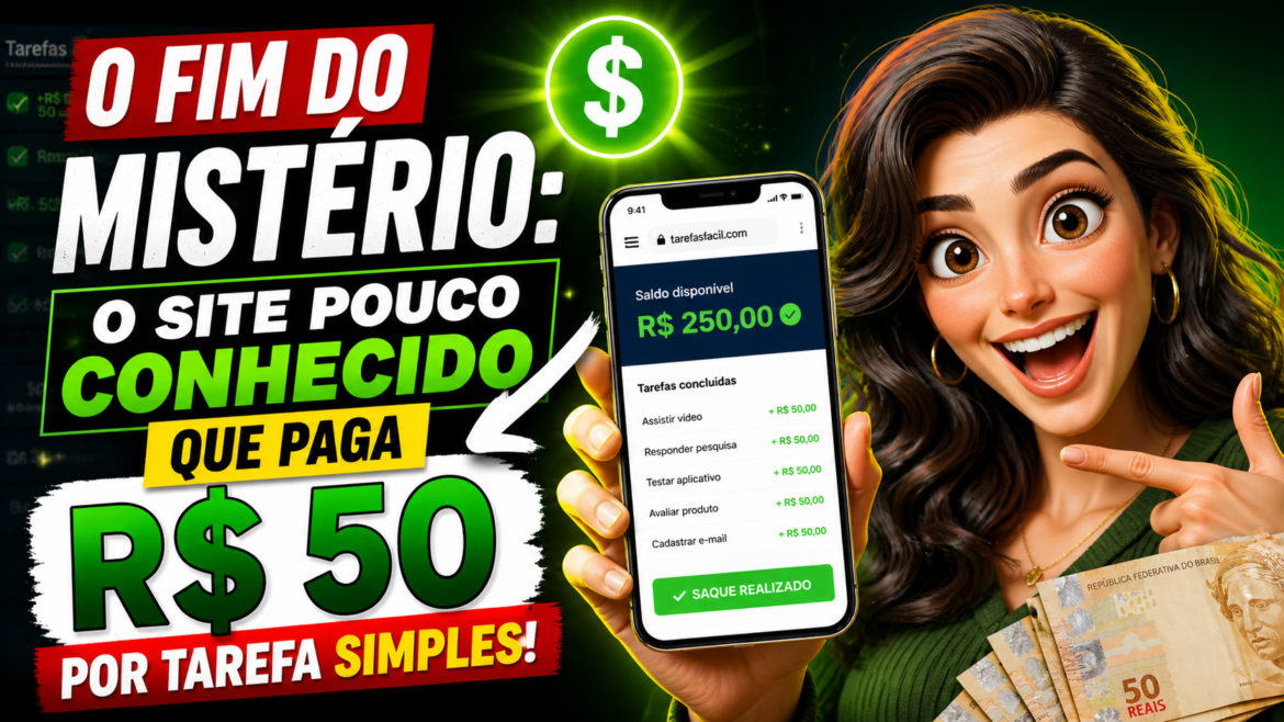 O Fim do Mistério: O Site Pouco Conhecido Que Paga R$ 50 Por Tarefa Simples!