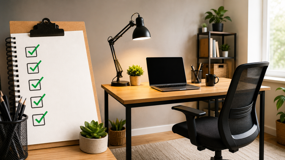 CHECKLIST: O que Você Realmente Precisa para Montar um Escritório em Casa Gastando Pouco.