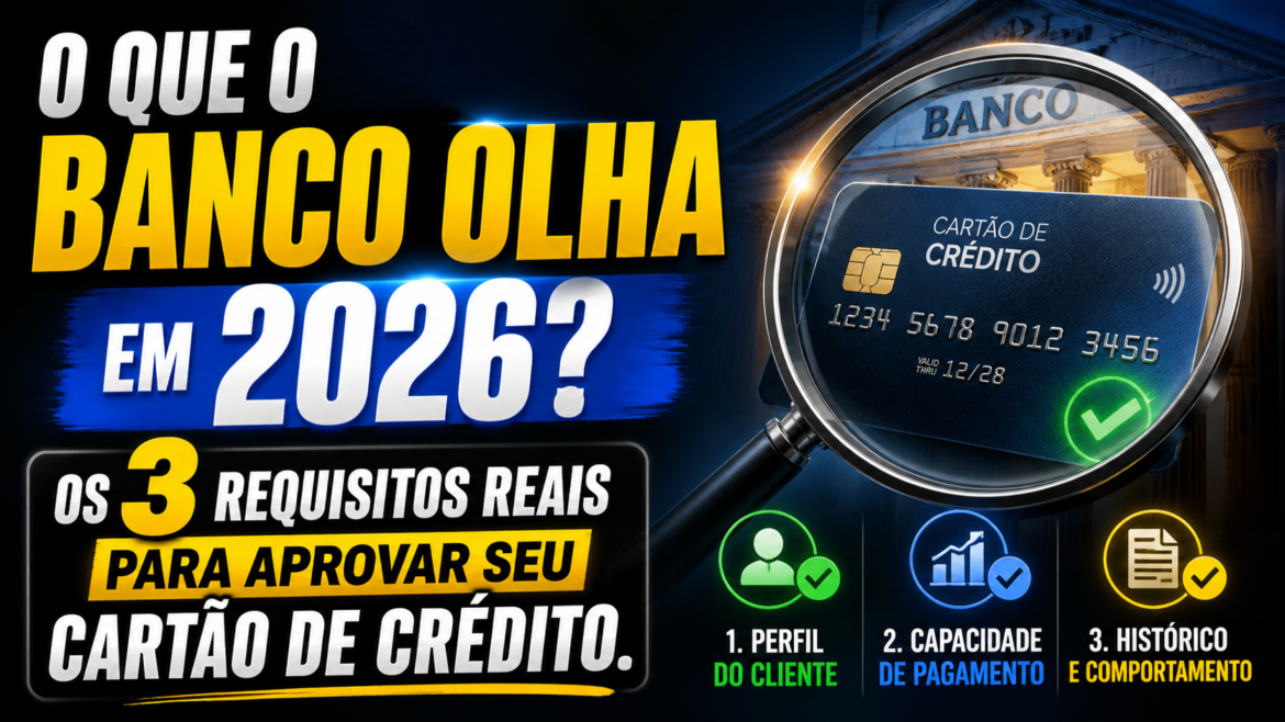 O que o Banco Olha em 2026? Os 3 Requisitos Reais para Aprovar seu Cartão de Crédito.