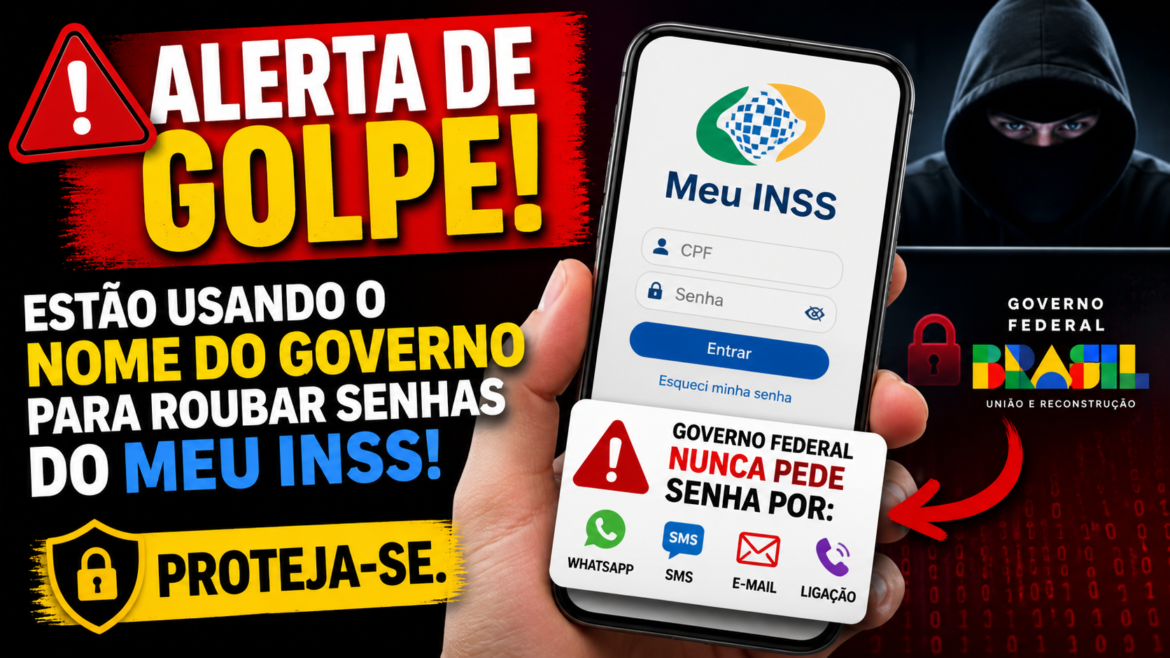 Alerta de Golpe: Estão usando o nome do Governo para roubar senhas do Meu INSS; proteja-se.