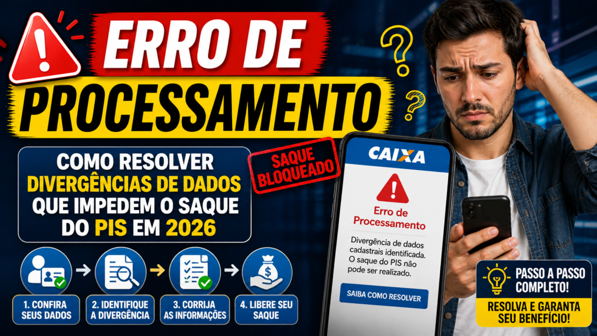 Erro de Processamento: Como resolver divergências de dados que impedem o saque do PIS em 2026