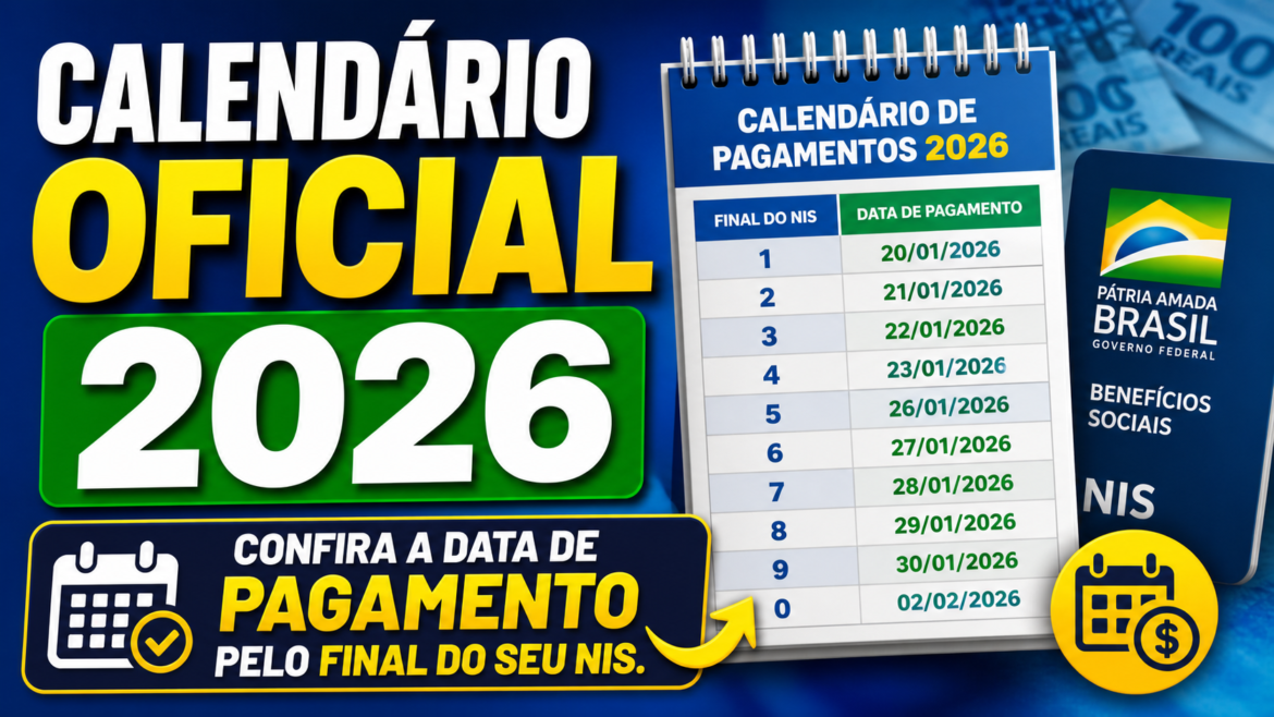 Calendário Oficial 2026: Confira a Data de Pagamento pelo Final do seu NIS.