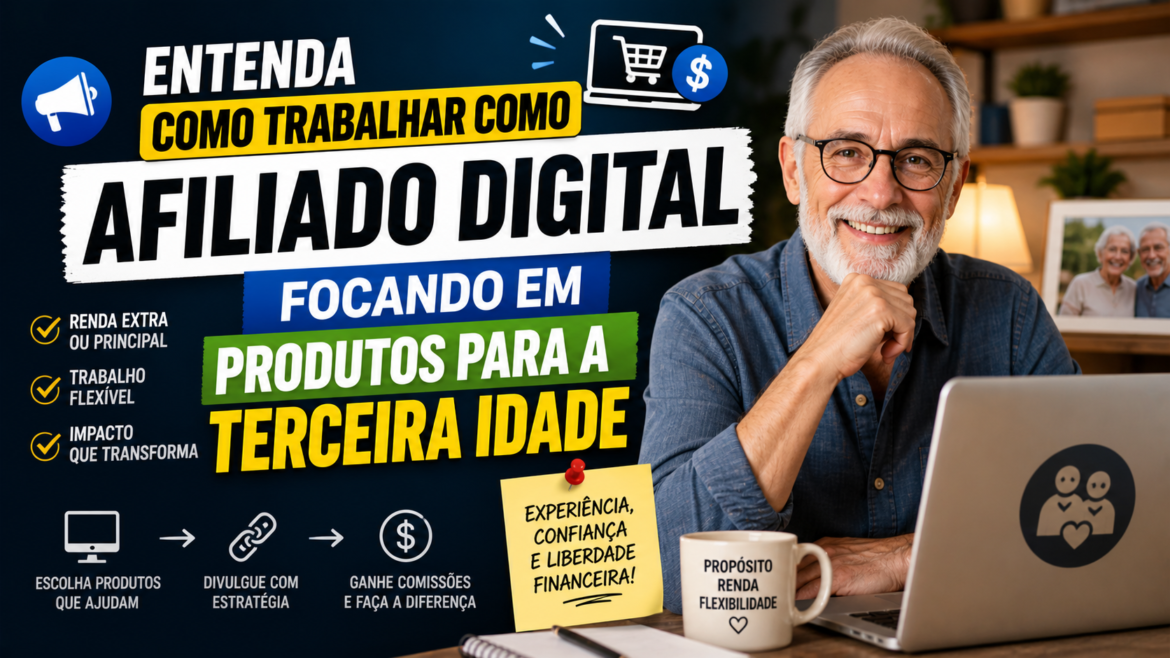 Entenda como trabalhar como Afiliado Digital focando em produtos para a Terceira Idade.