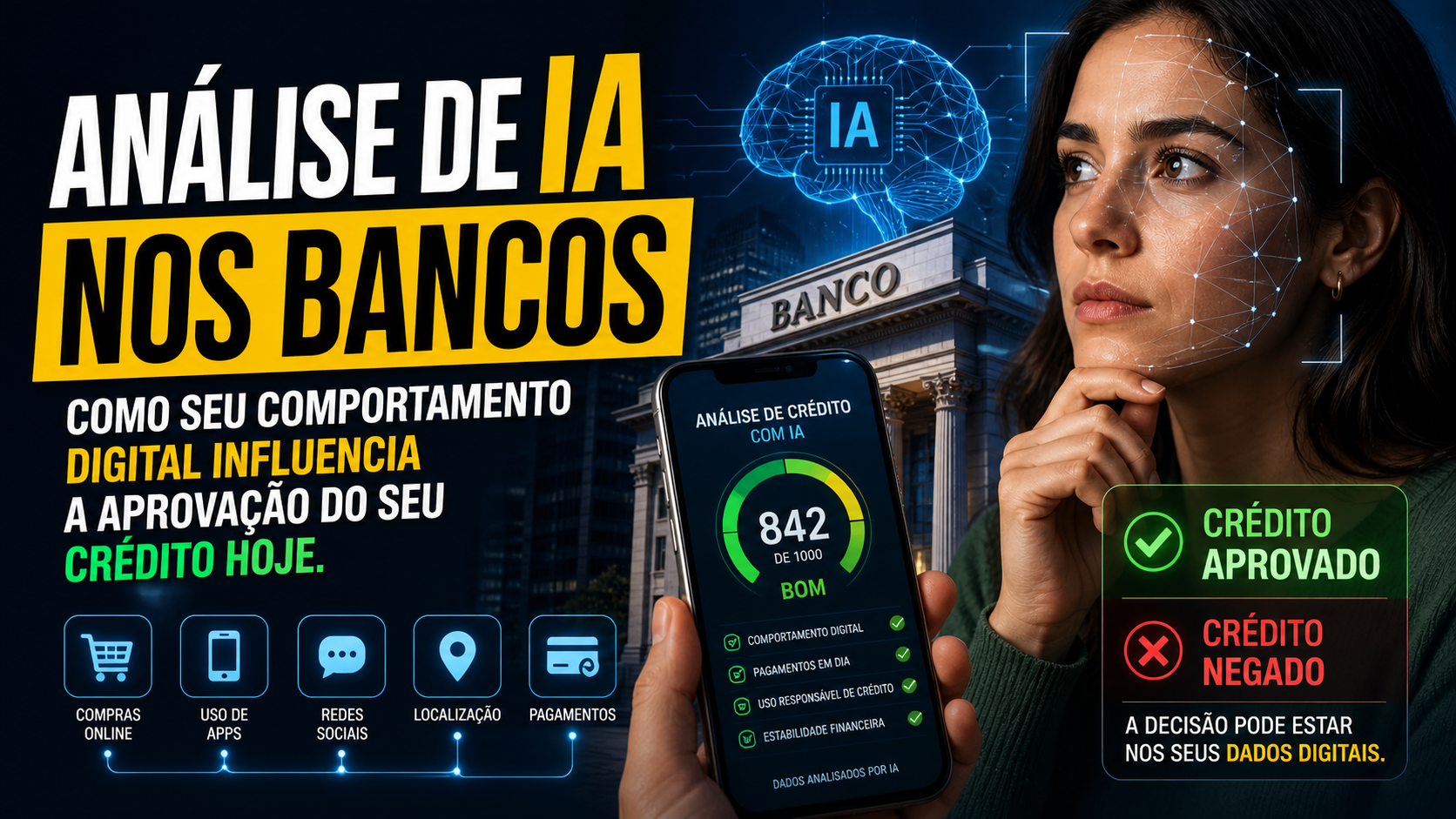 Análise de IA nos Bancos: Como seu comportamento digital influencia a aprovação do seu crédito hoje