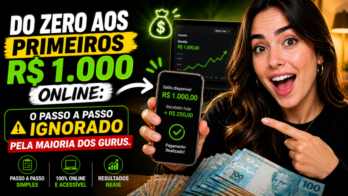 Do Zero aos Primeiros R$ 1.000 Online: O Passo a Passo Ignorado pela Maioria dos Gurus.