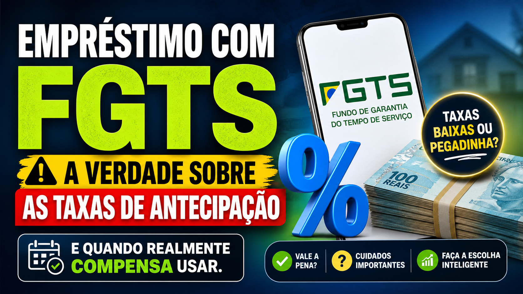 Empréstimo com FGTS: A verdade sobre as taxas de antecipação e quando realmente compensa usar