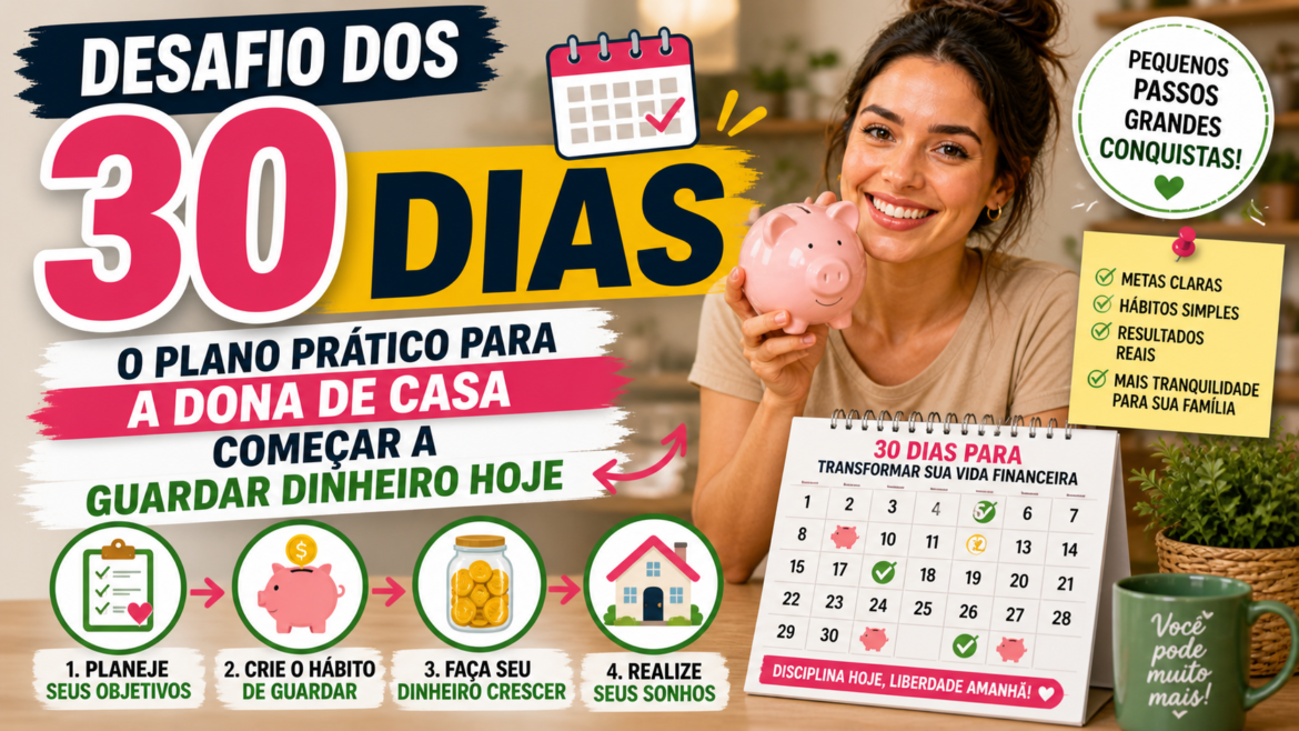 Desafio dos 30 Dias: O Plano Prático para a Dona de Casa Começar a Guardar Dinheiro Hoje