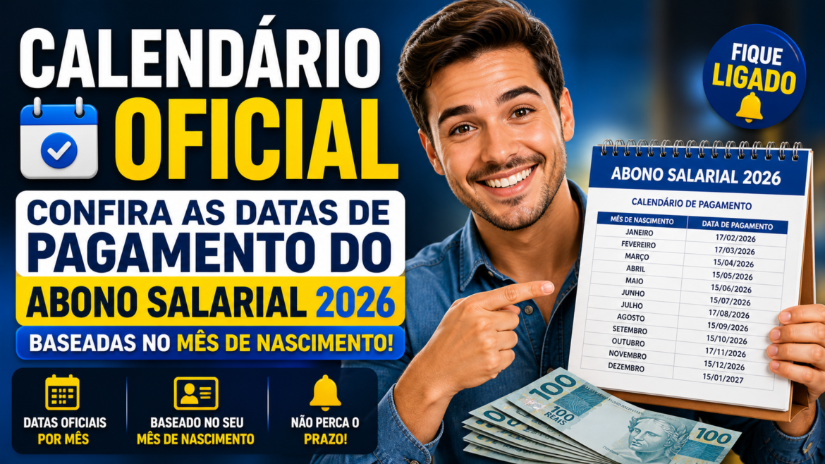 Calendário Oficial: Confira as datas de pagamento do Abono Salarial 2026 baseadas no mês de nascimento
