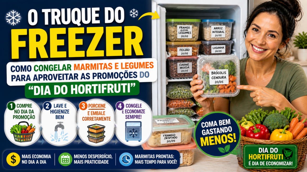 O Truque do Freezer: Como Congelar Marmitas e Legumes para Aproveitar as Promoções do “Dia do Hortifruti